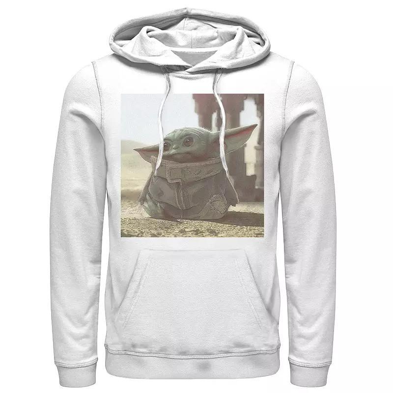 Mens Star Wars The Mandalorian The Child Photograph Hoodie Athletic Grey Product Image