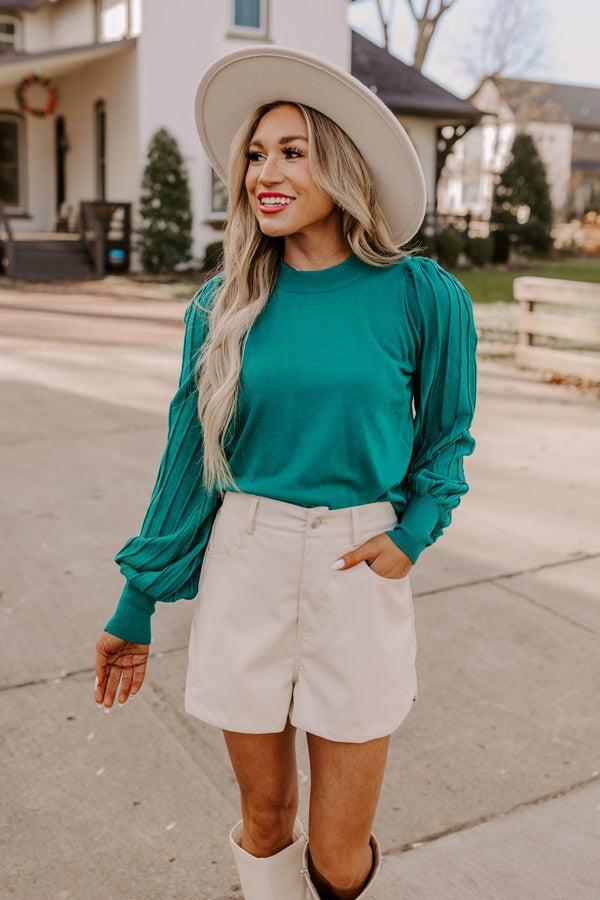 Act Out Of Love Top In Hunter Green Product Image