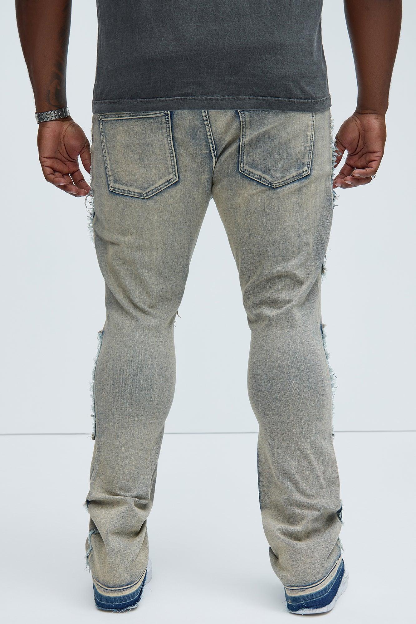Be Square Stacked Skinny Flare Jeans - Light Blue Product Image