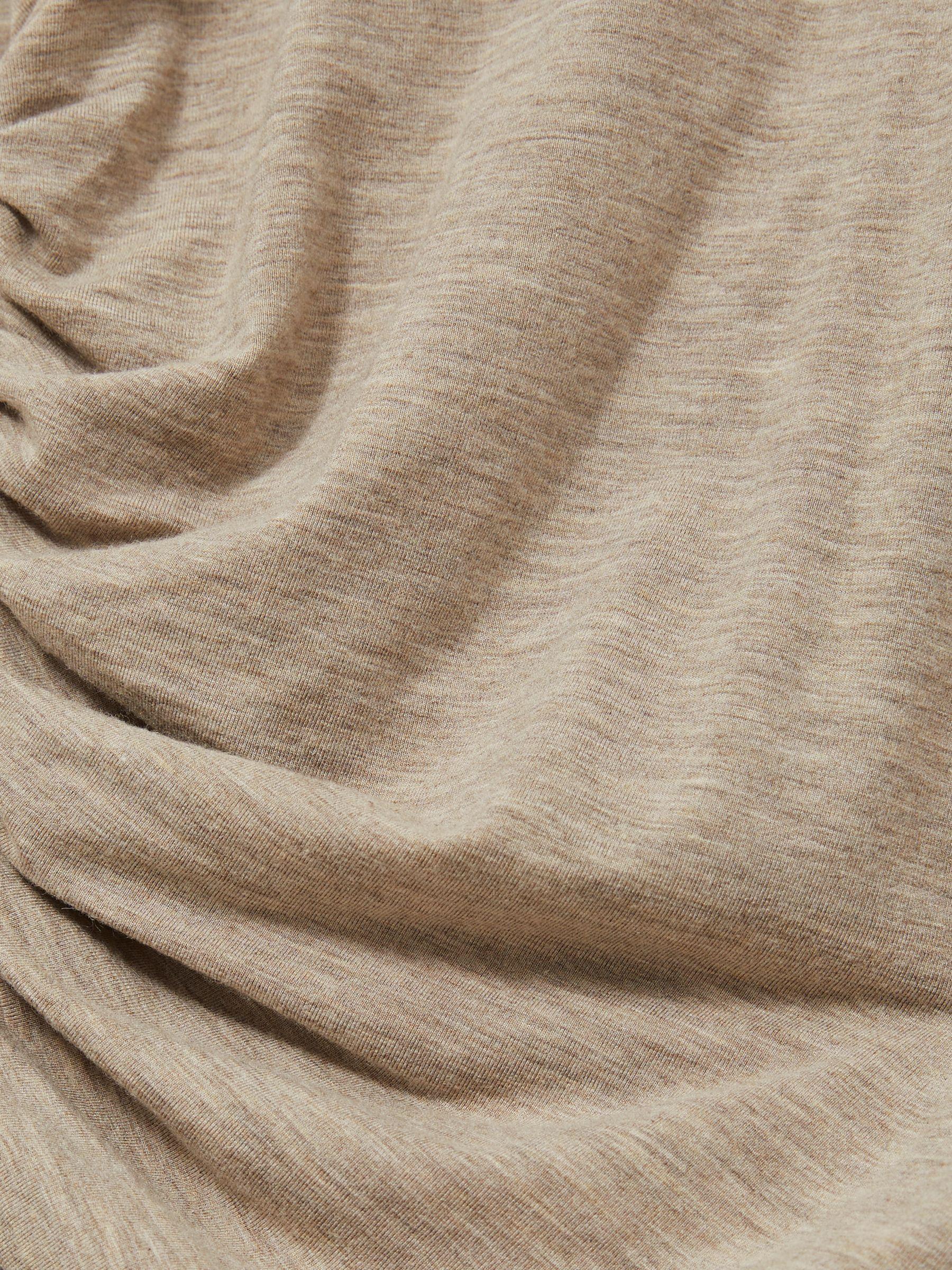 Asymmetric Ruched Top With Wool in Neutral Product Image