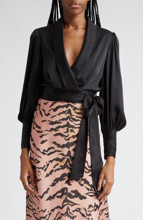 Womens Silk Crop Wrap Top Product Image