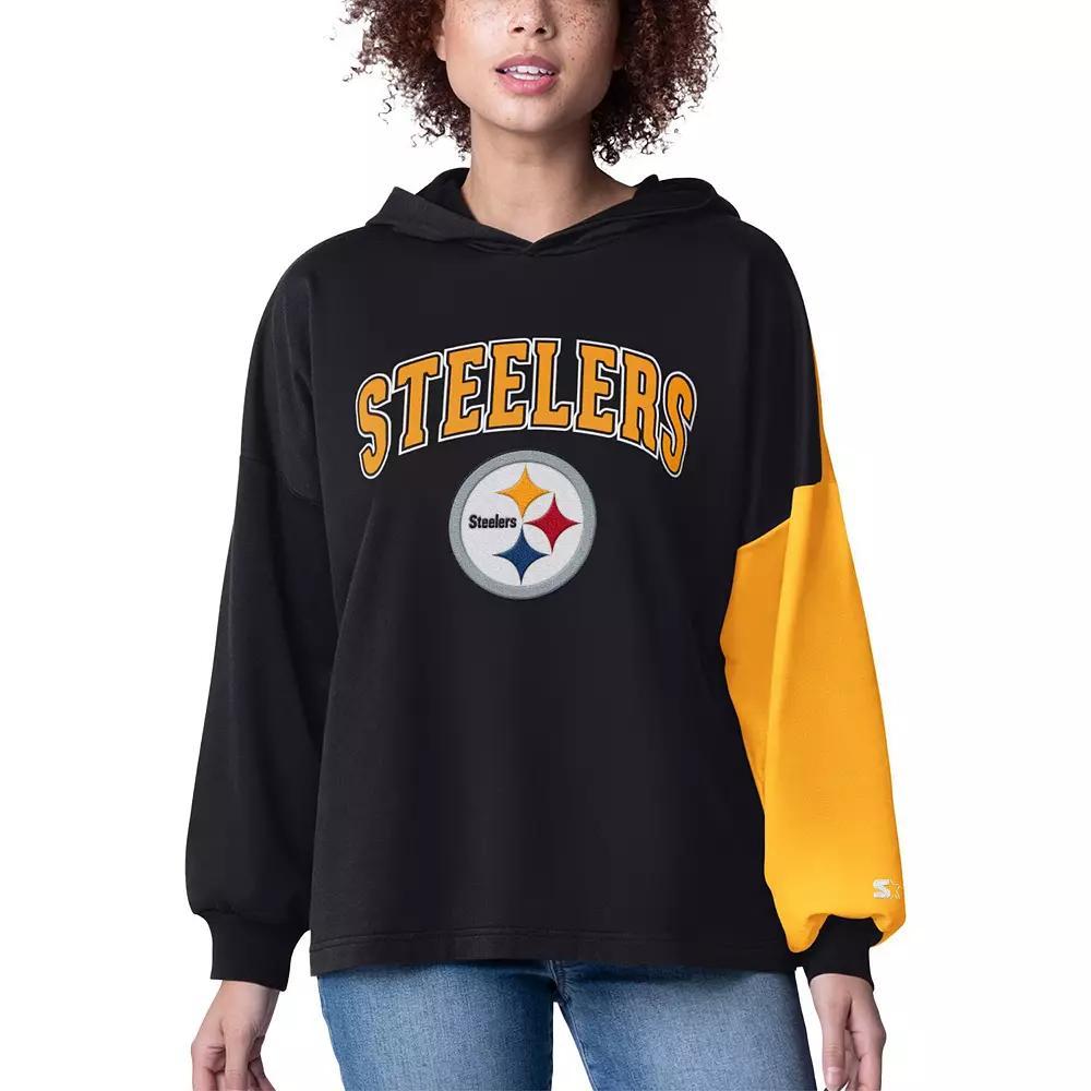 Womens Starter Pittsburgh Steelers Power Move Long Sleeve Pullover Hoodie Product Image