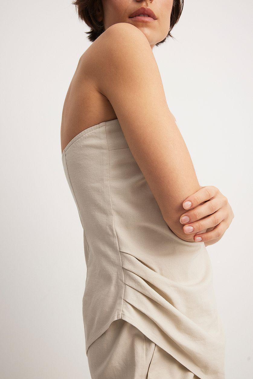 Bandeau Asymmetric Linen Blend Top Product Image
