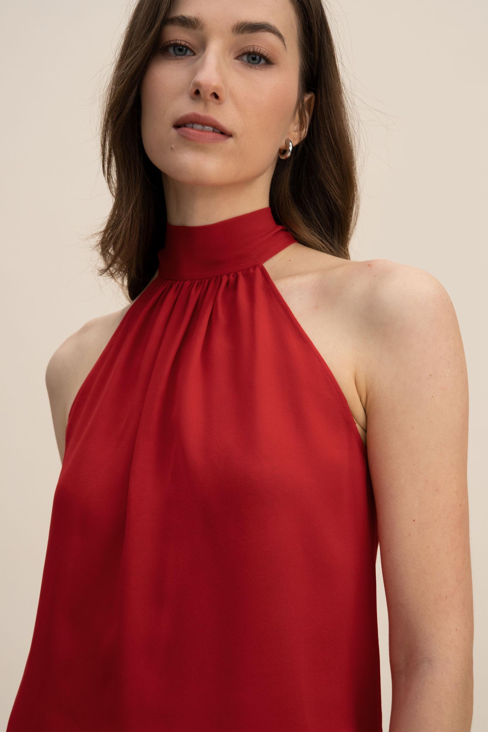 Silk Georgette Halter Neck Top Product Image