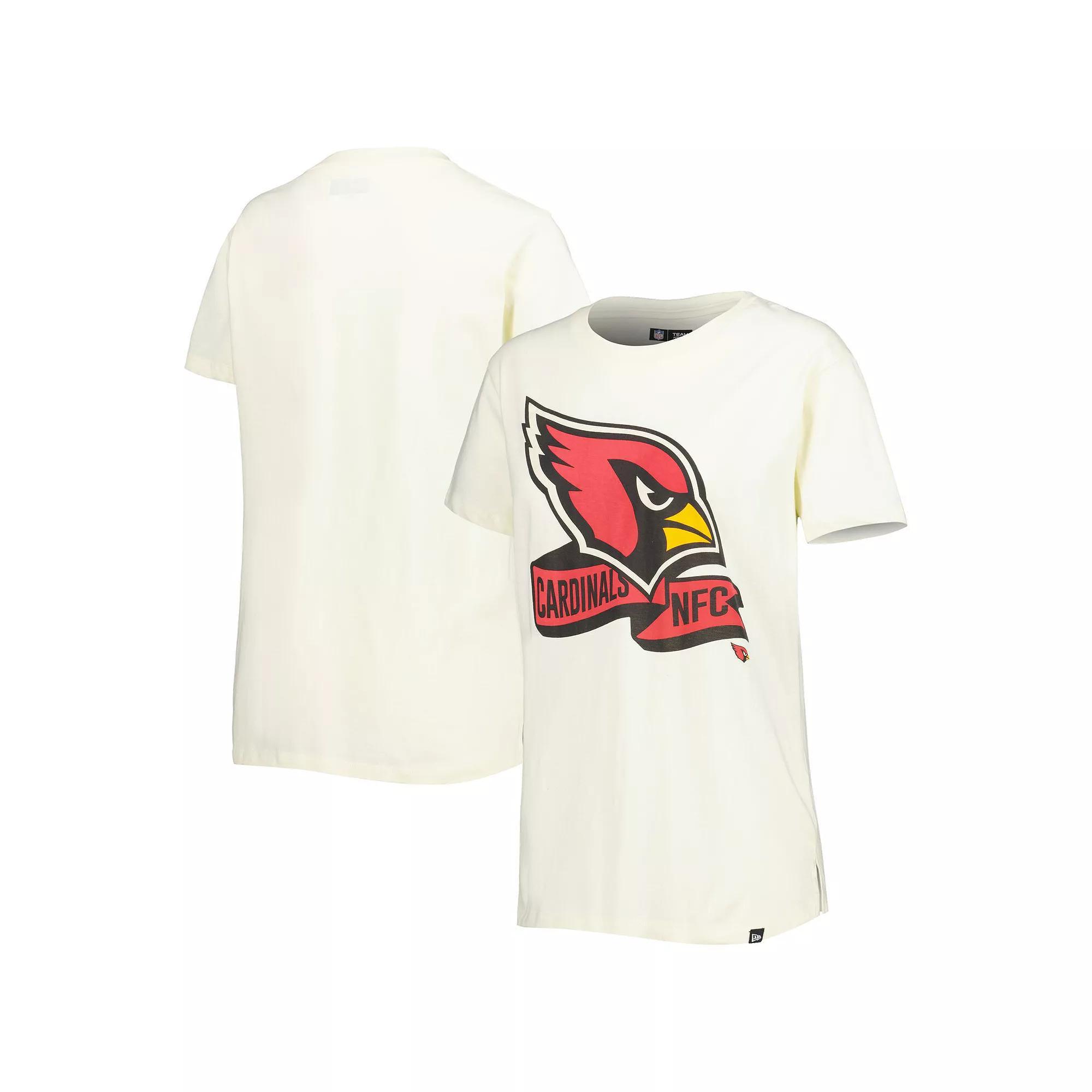 Women's New Era Cream Arizona Cardinals Chrome Sideline T-Shirt, Size: Large, Beige Product Image