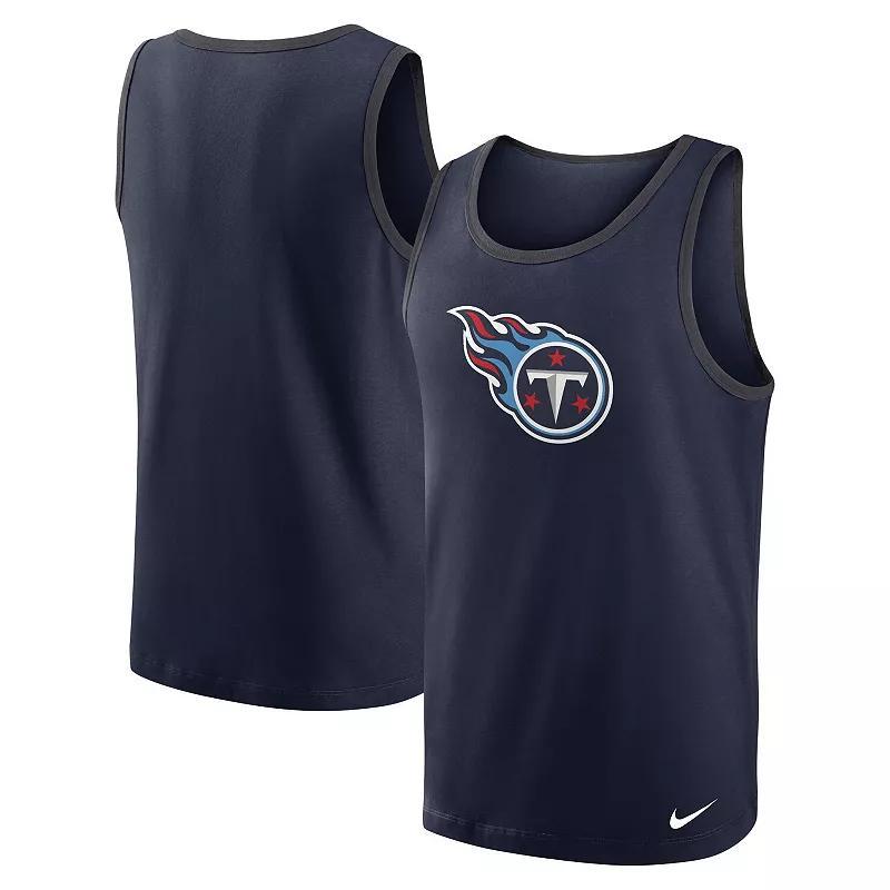 Men's Nike Navy Tennessee Titans Tri-Blend Tank Top, Size: Large, Blue Product Image