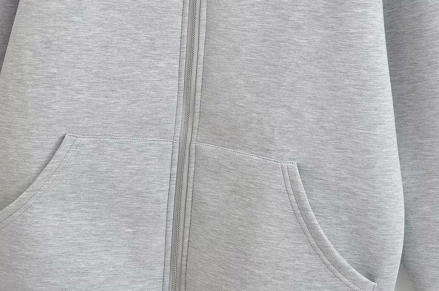 Plain Zip Hoodie Product Image
