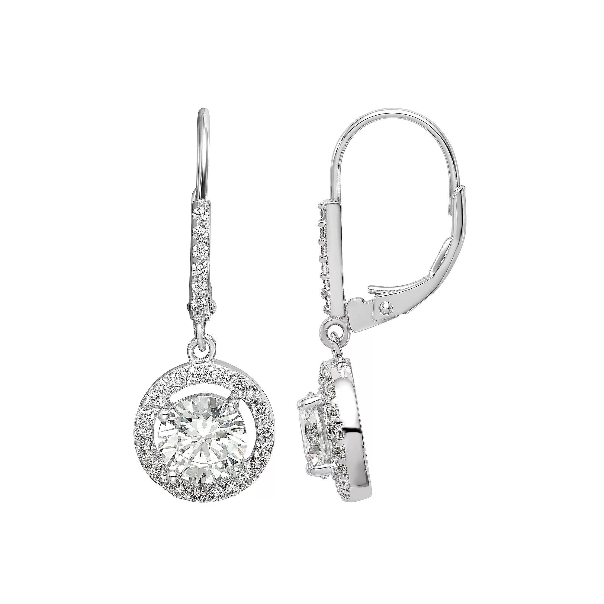 Sophie Miller Sterling Silver Cubic Zirconia Earrings, Women's Product Image