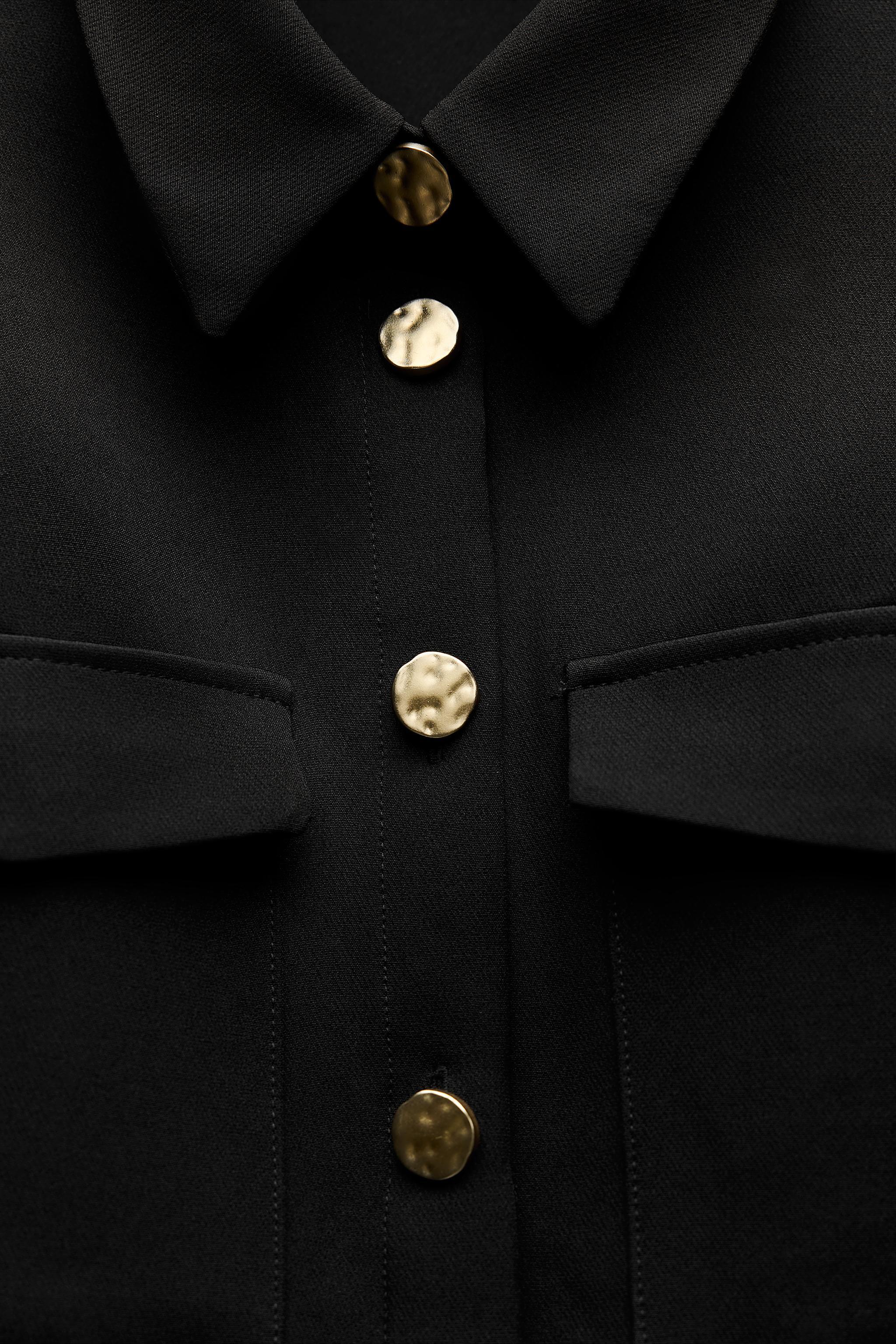 GOLDEN BUTTONS SHORT DRESS Product Image