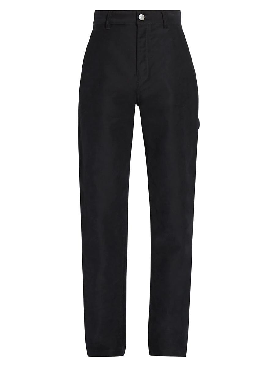 Mens Cotton Flat-Front Trousers Product Image