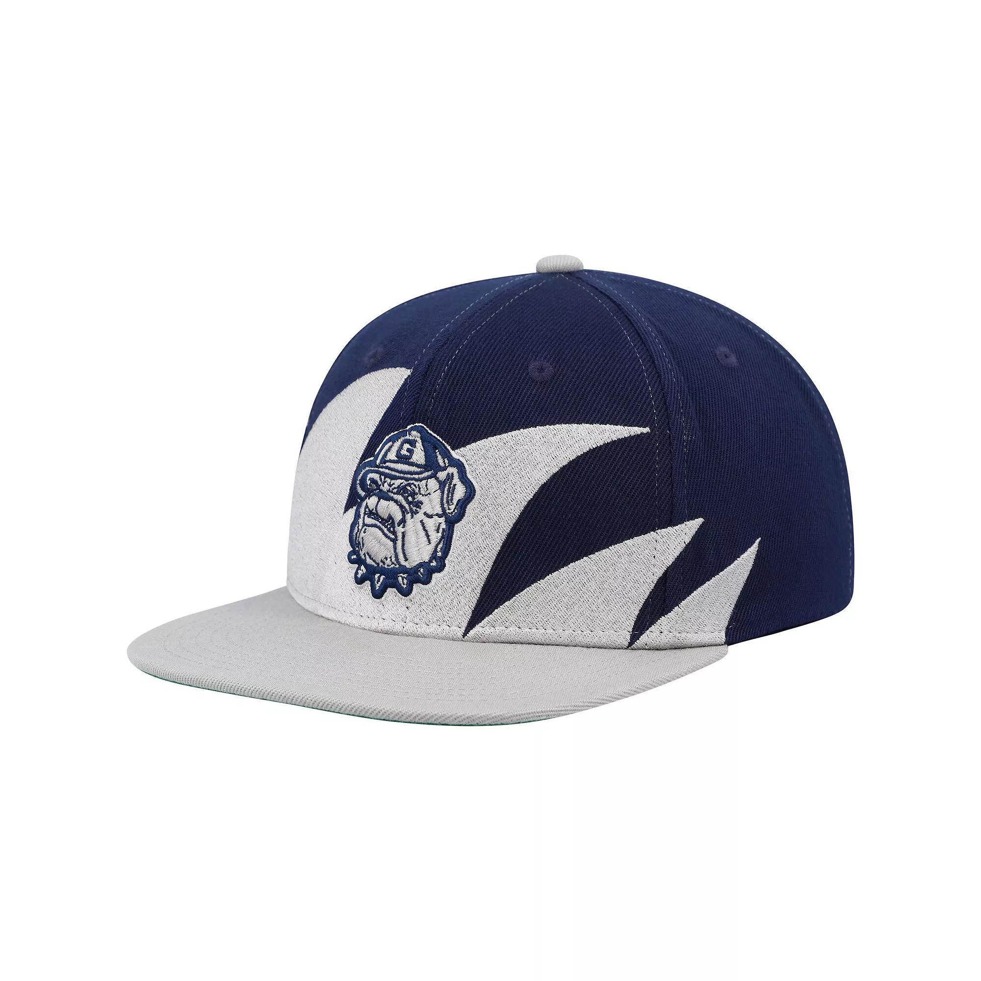 Men's Mitchell & Ness Gray/Navy Georgetown Hoyas Sharktooth Snapback Hat, Grg Grey Product Image
