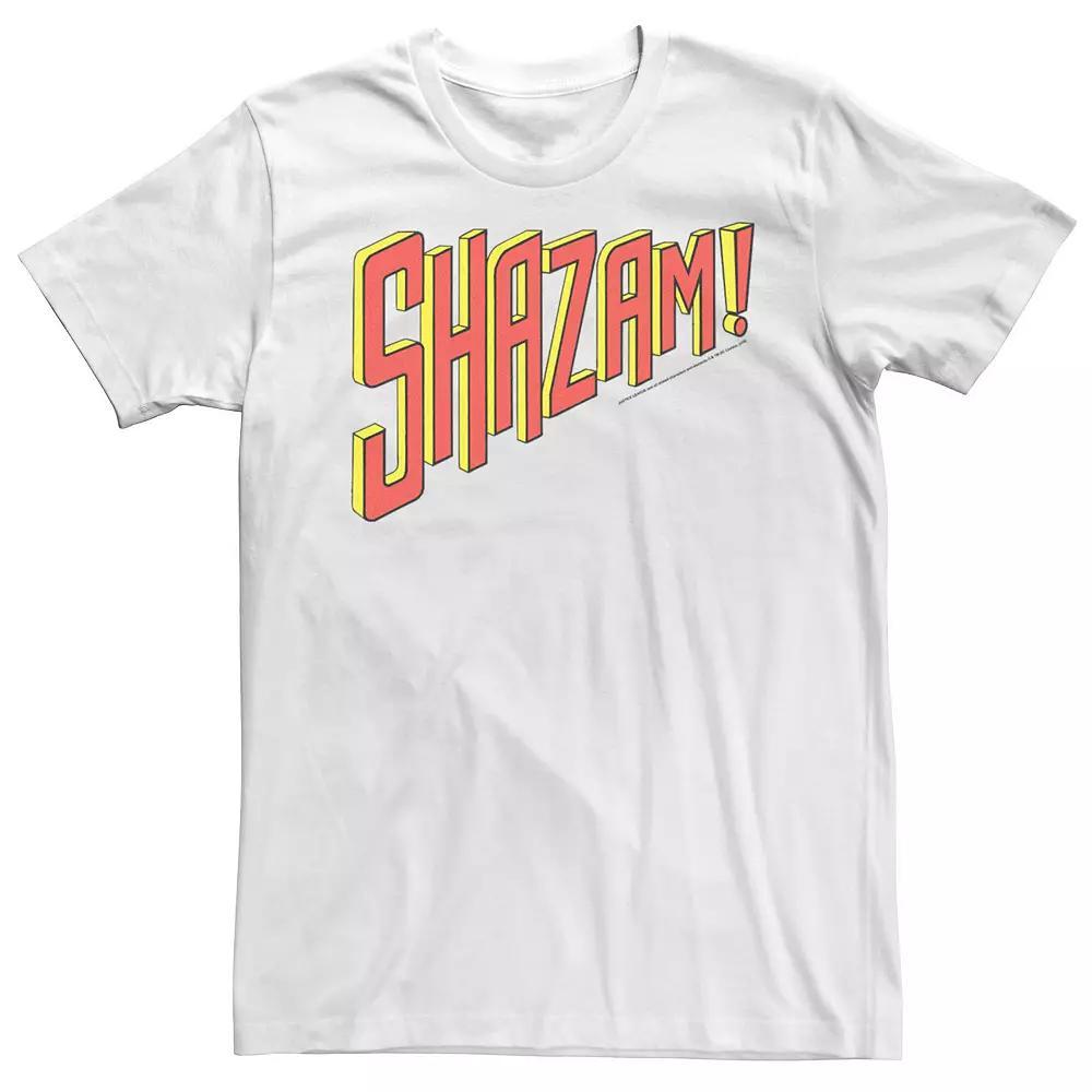 Men's Justice League Shazam Retro Logo Tee, Size: Medium, White Product Image