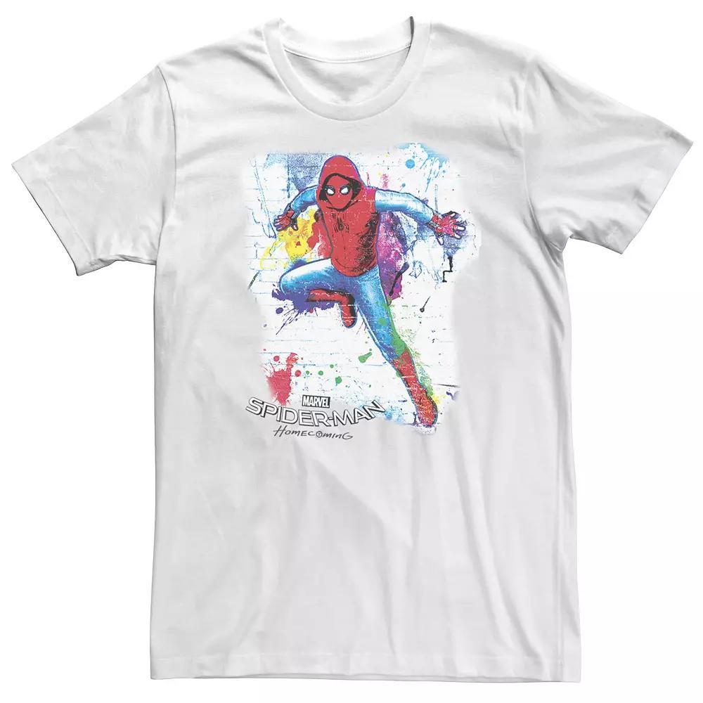 Big & Tall Marvel Spider-Man Homecoming Graffiti Stall Tee, Men's, Size: 4XL Tall, White Product Image
