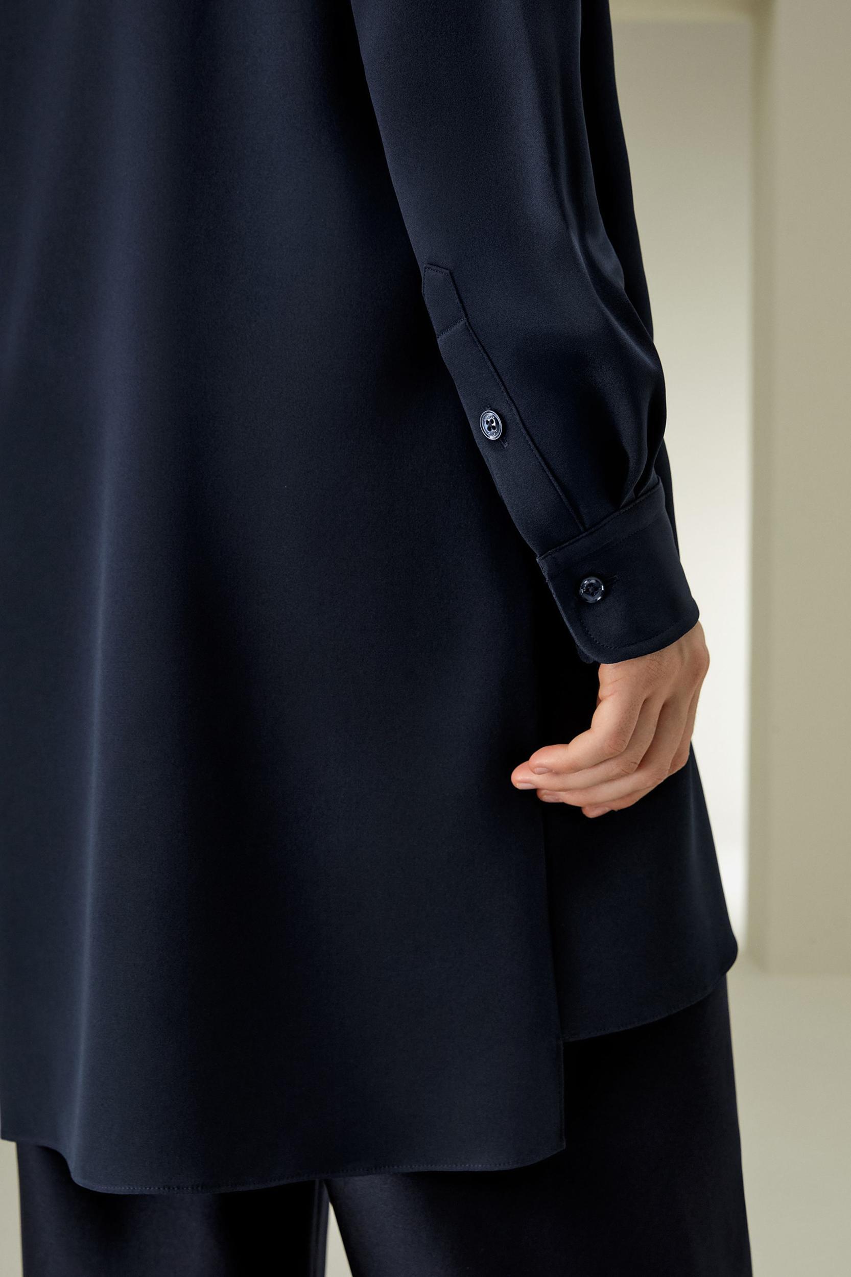 Classic Longline Silk Shirt Product Image