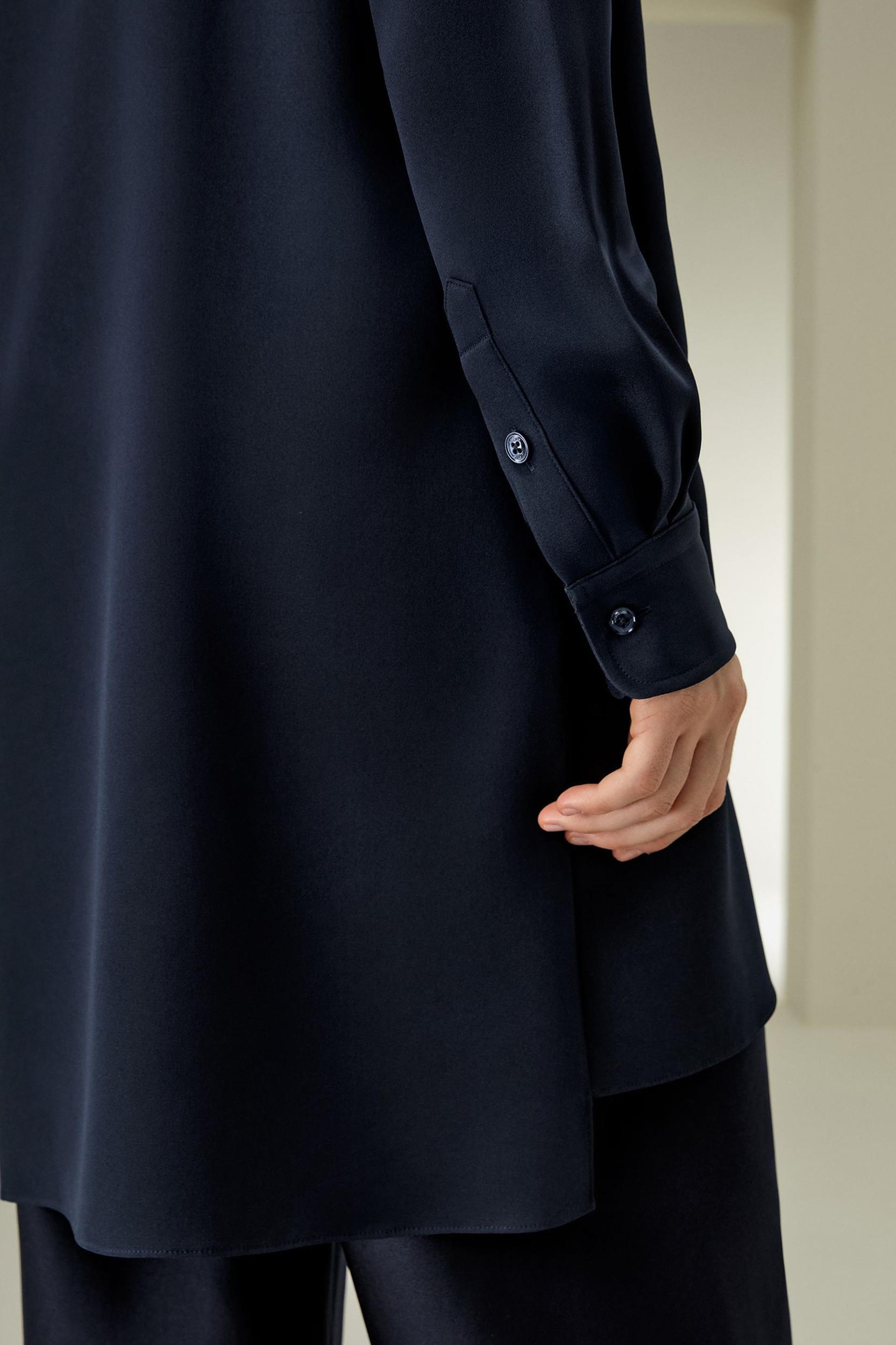 Classic Longline Silk Shirt Product Image