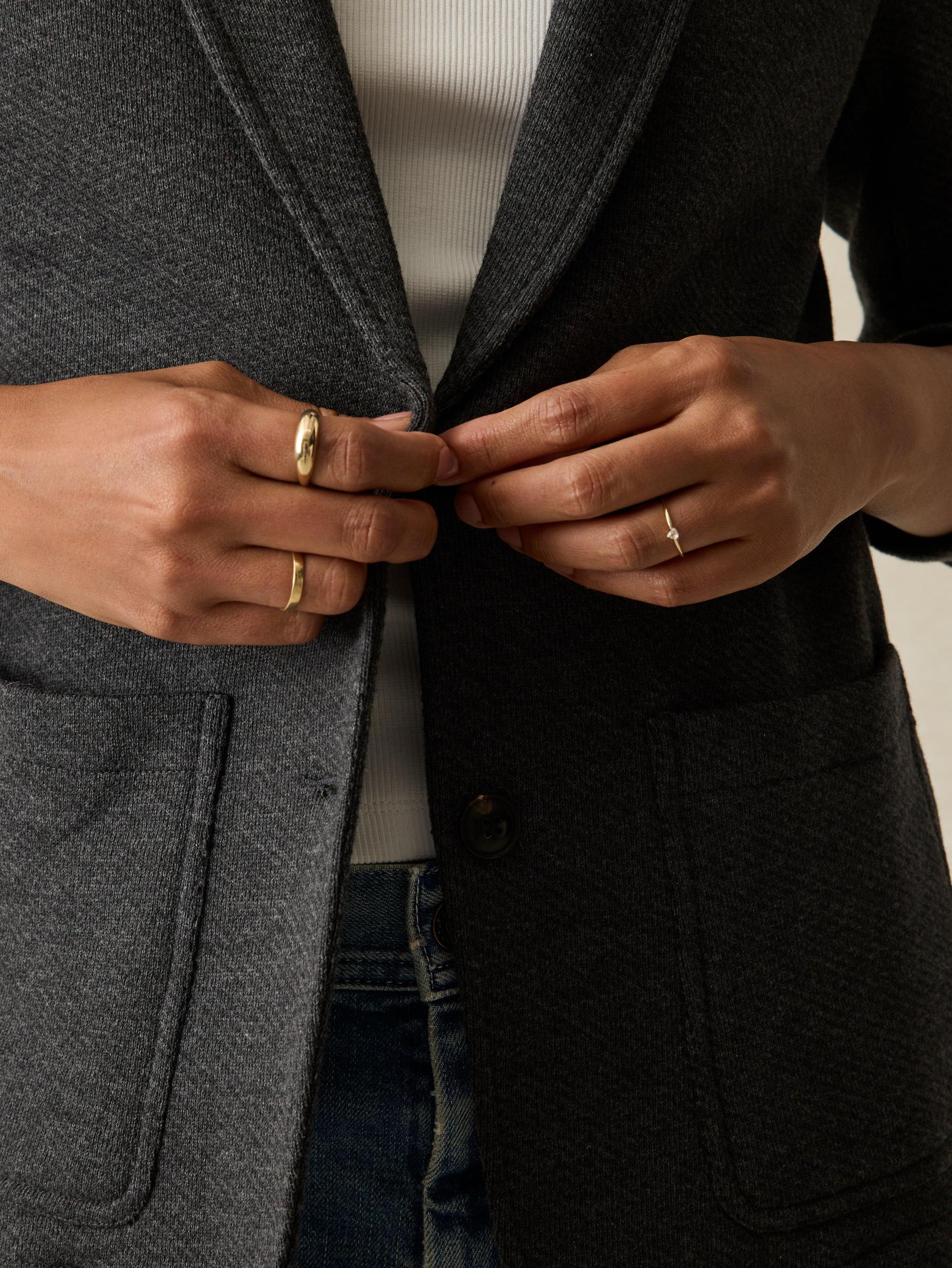 Inlet Knit Blazer - Black Sky Melange Female Product Image
