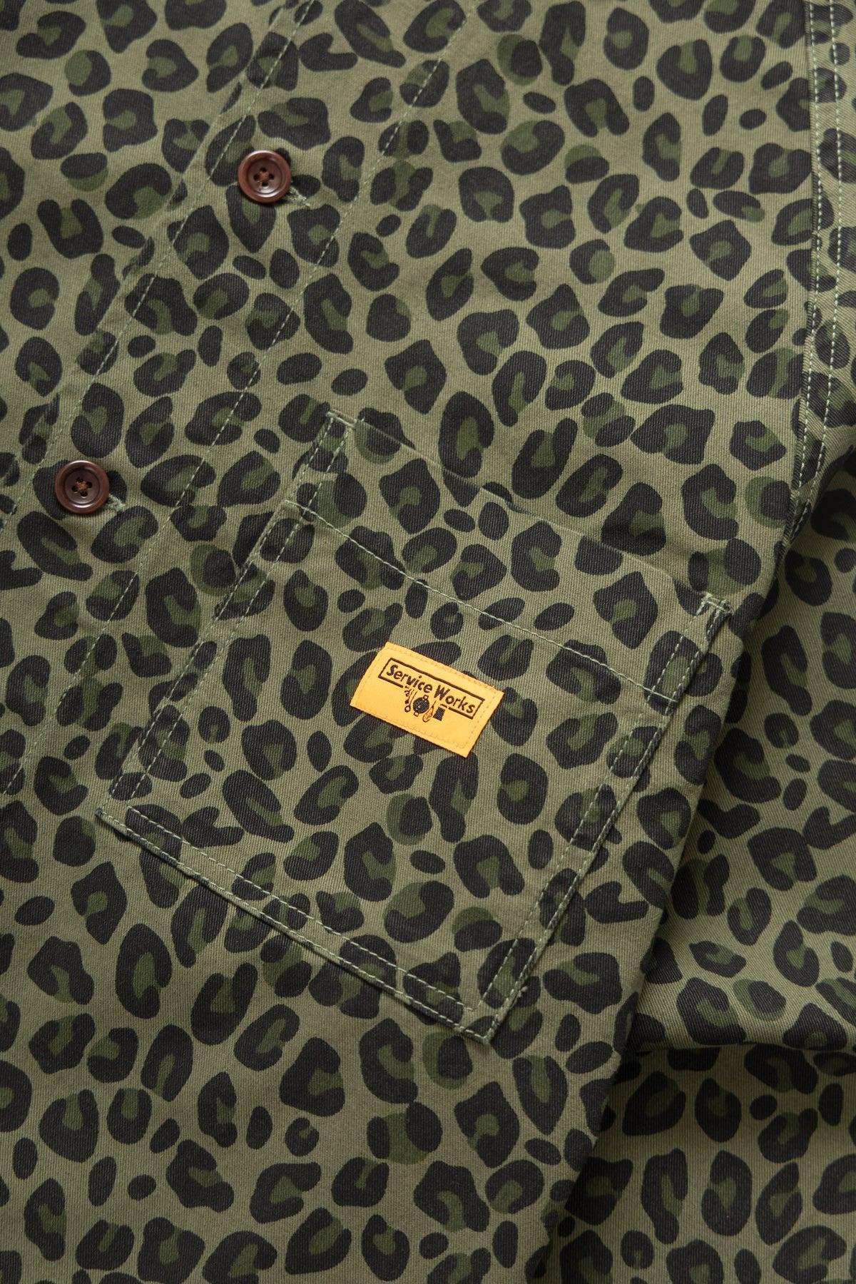 Patterned Front Of House Jacket - Green Leopard Product Image