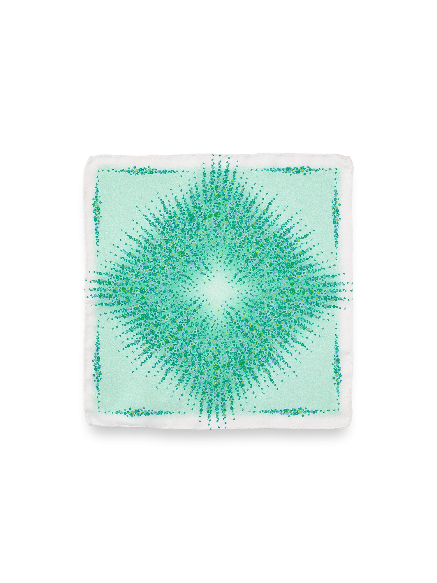 Floral Silk Pocket Square - Green/white Product Image