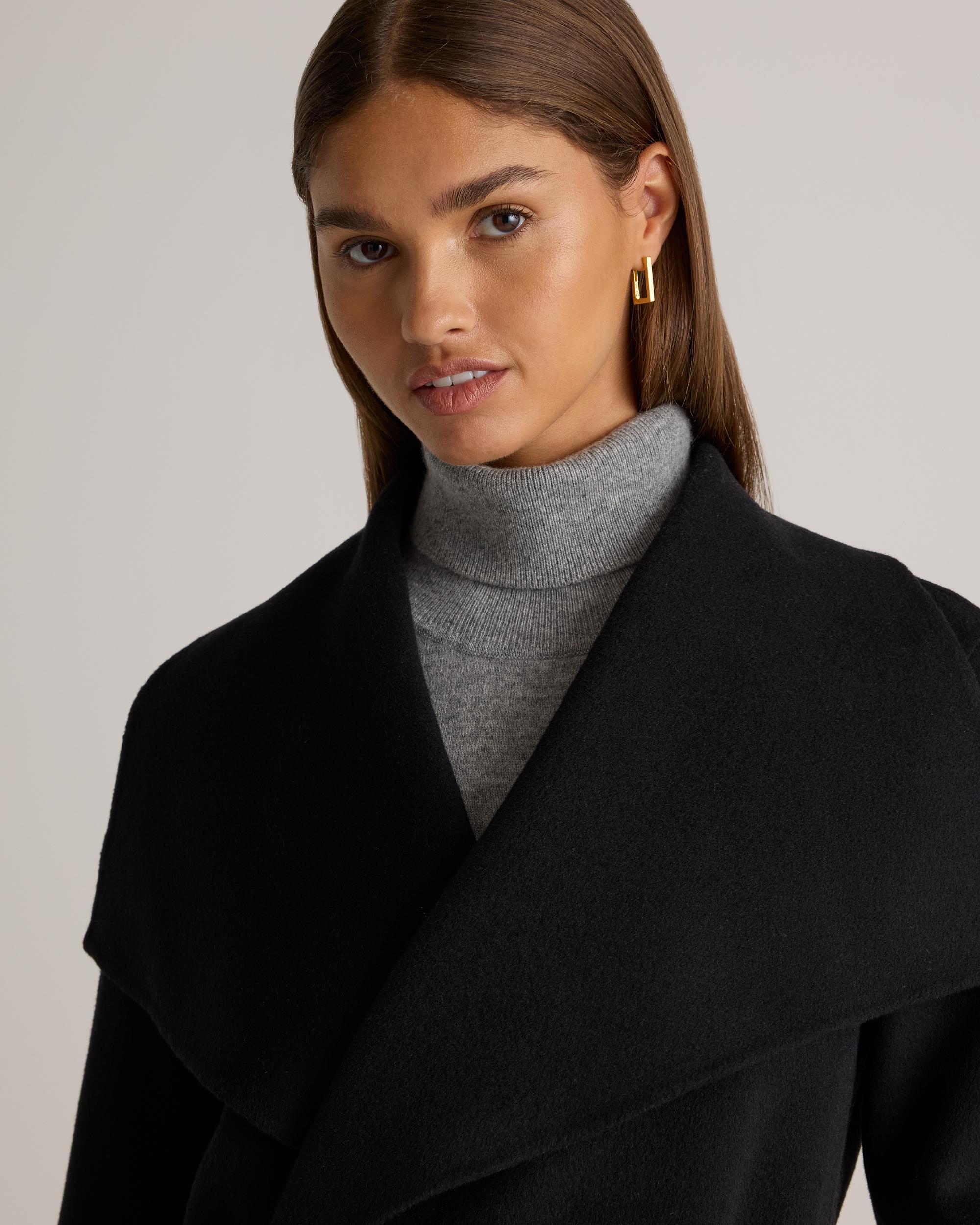 Quince | Women's Double-Faced Merino Wool Draped Collar Wrap Coat Wool/Nylon Product Image