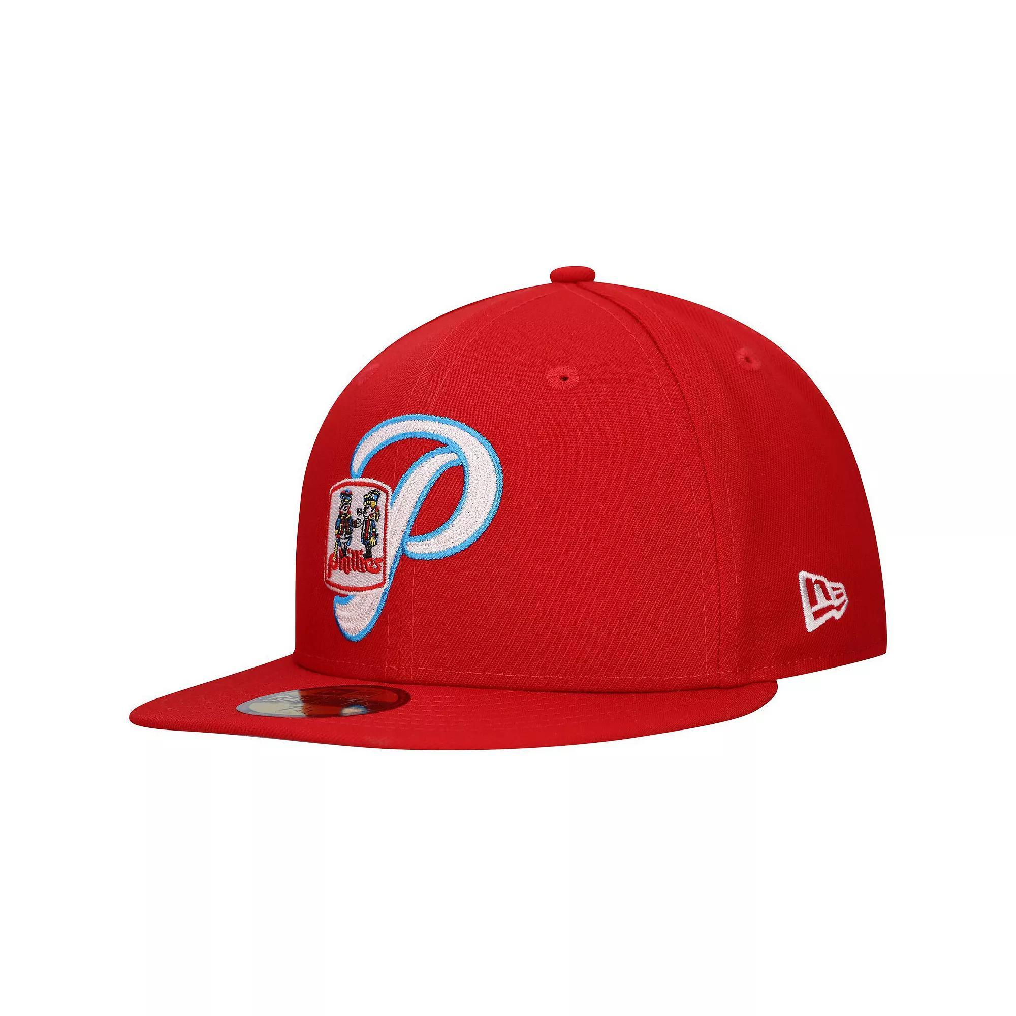 Men's New Era Red Philadelphia Phillies  Duo Logo 2.0 59FIFTY Fitted Hat, Size: 7 1/8 Product Image