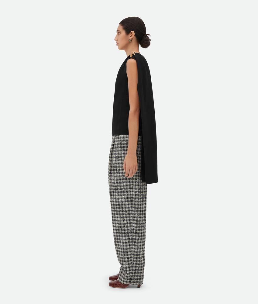 Women's Wool Viscose Crepe Top  in Black Product Image