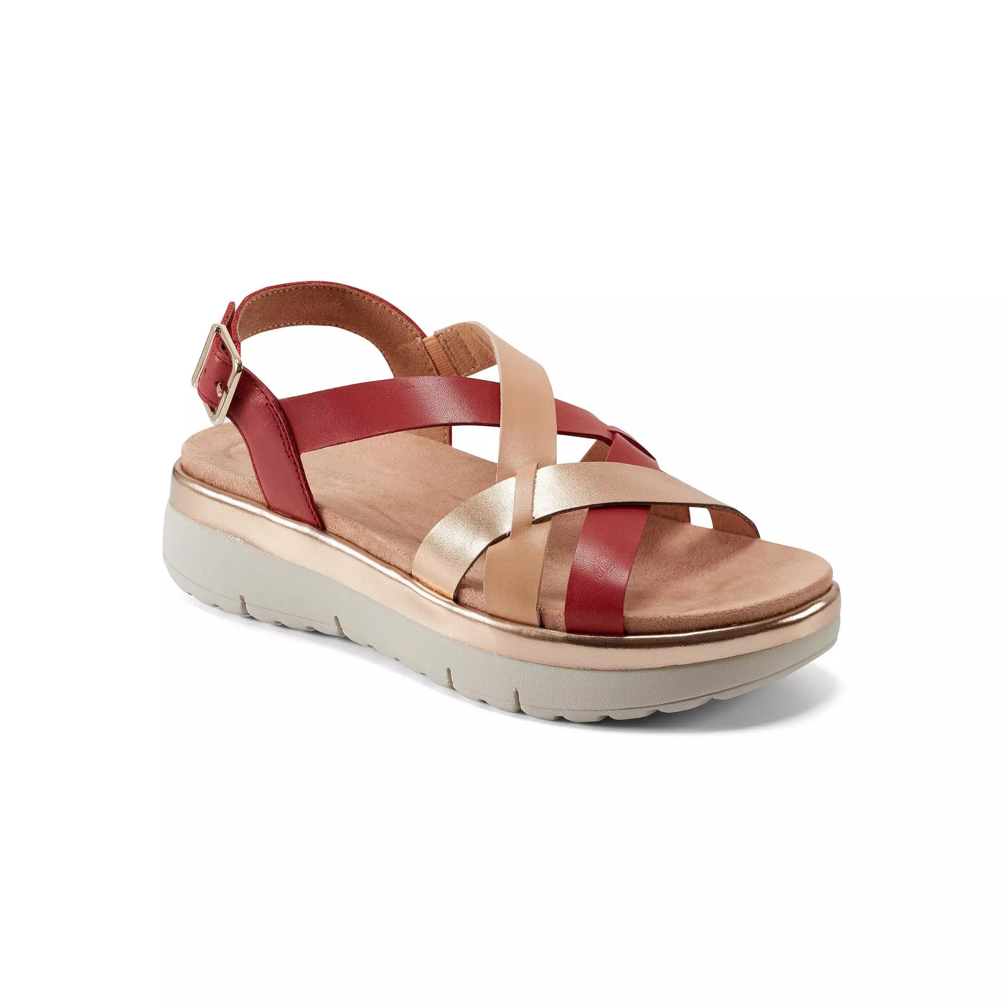 Easy Spirit Indie Womens Leather Strappy Wedge Sandals Product Image