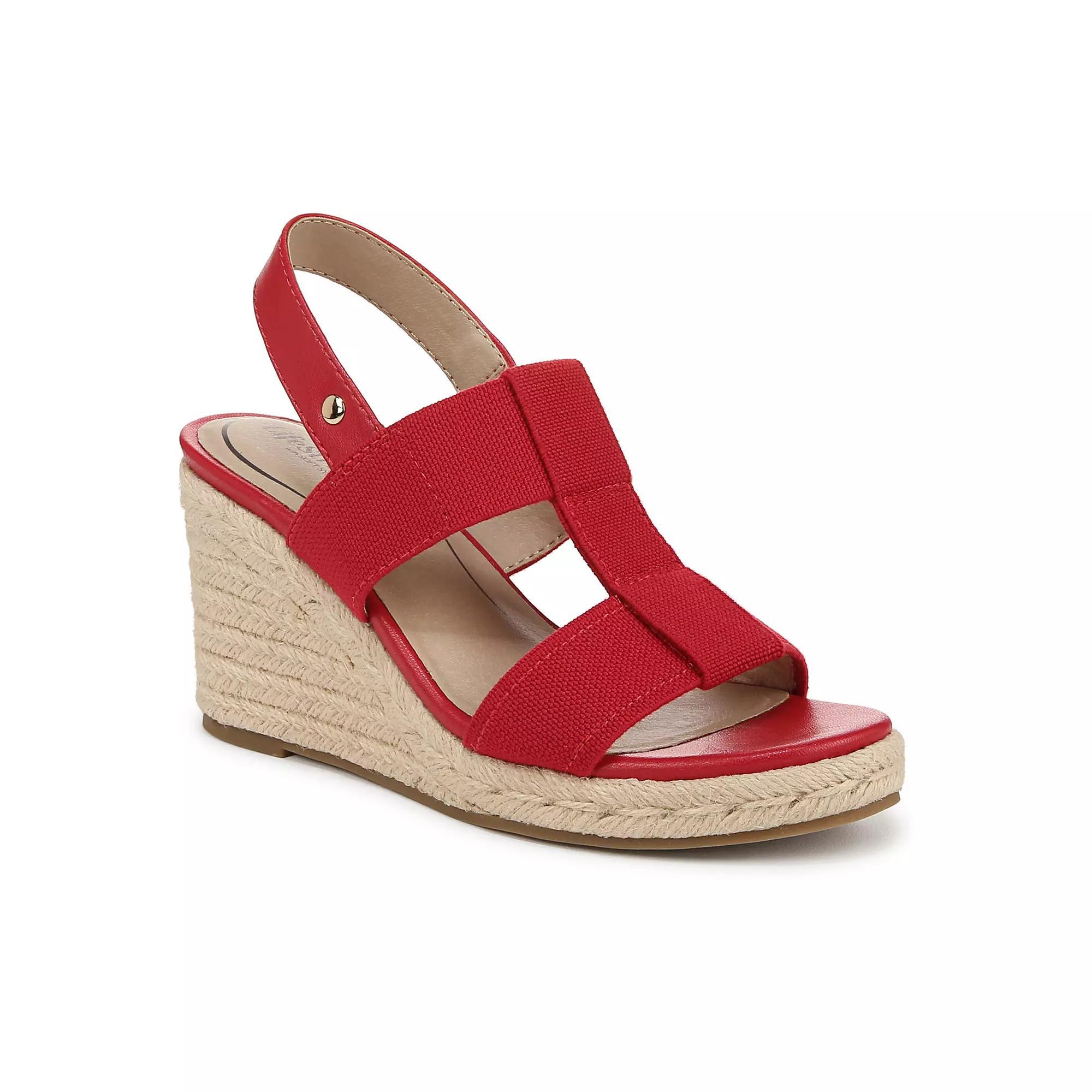 LifeStride Tallulah Women's Espadrille Wedge Sandals, Size: 8.5 Wide, Red Faux Leather Product Image