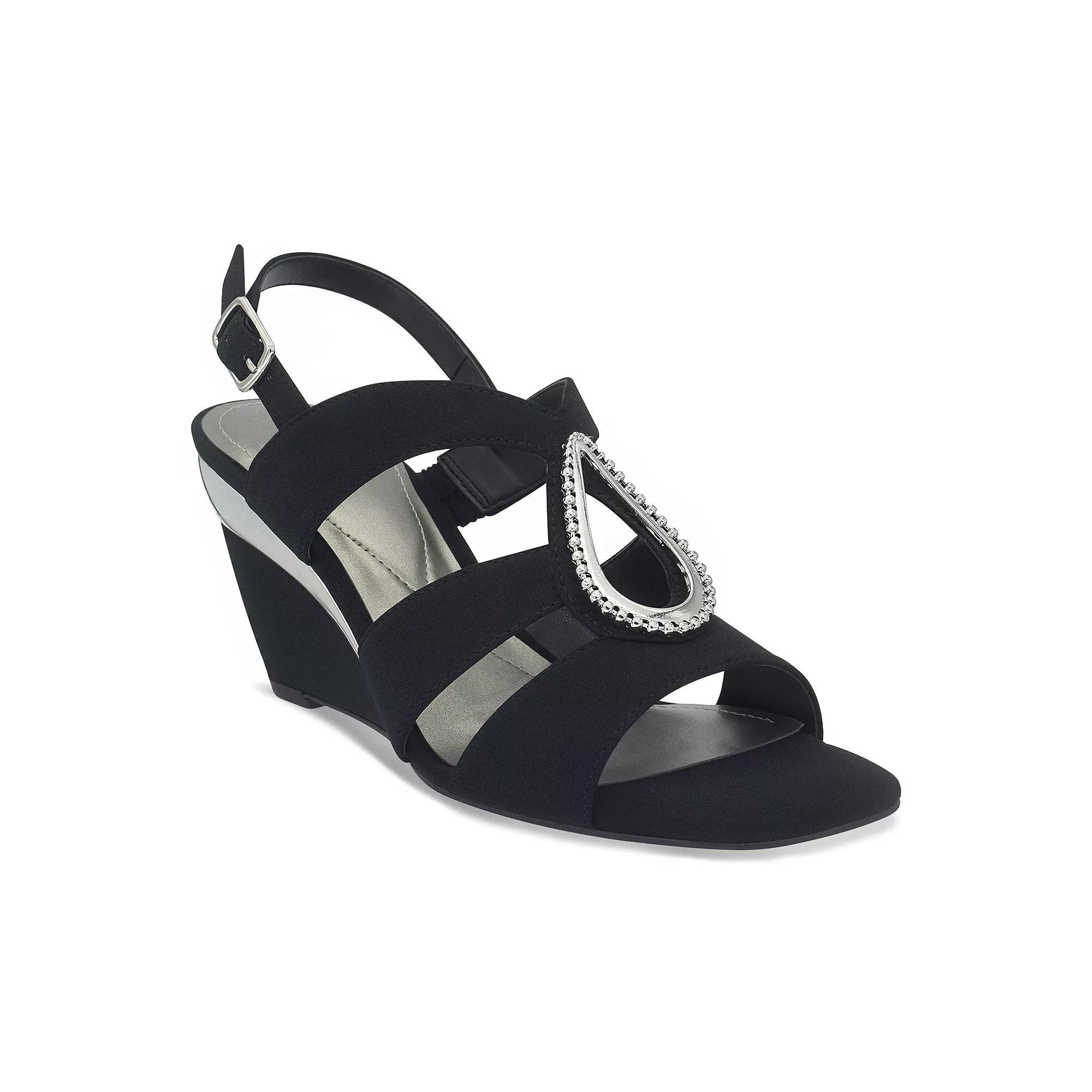 Impo® Violette Women's Memory Foam Wedge Sandals, Size: 8.5, Black Product Image