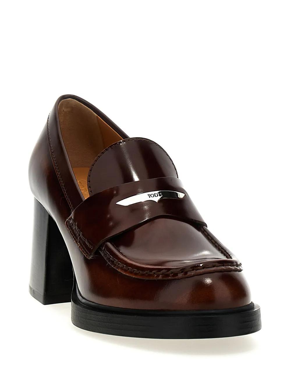TOD'S 65mm Leather Pumps In Brown Product Image