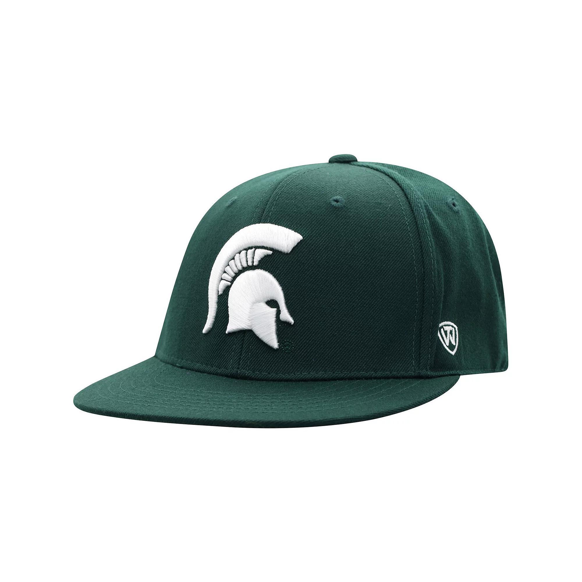 Men's Top of the World Green Michigan State Spartans Team Color Fitted Hat, Size: 7 1/8 Product Image
