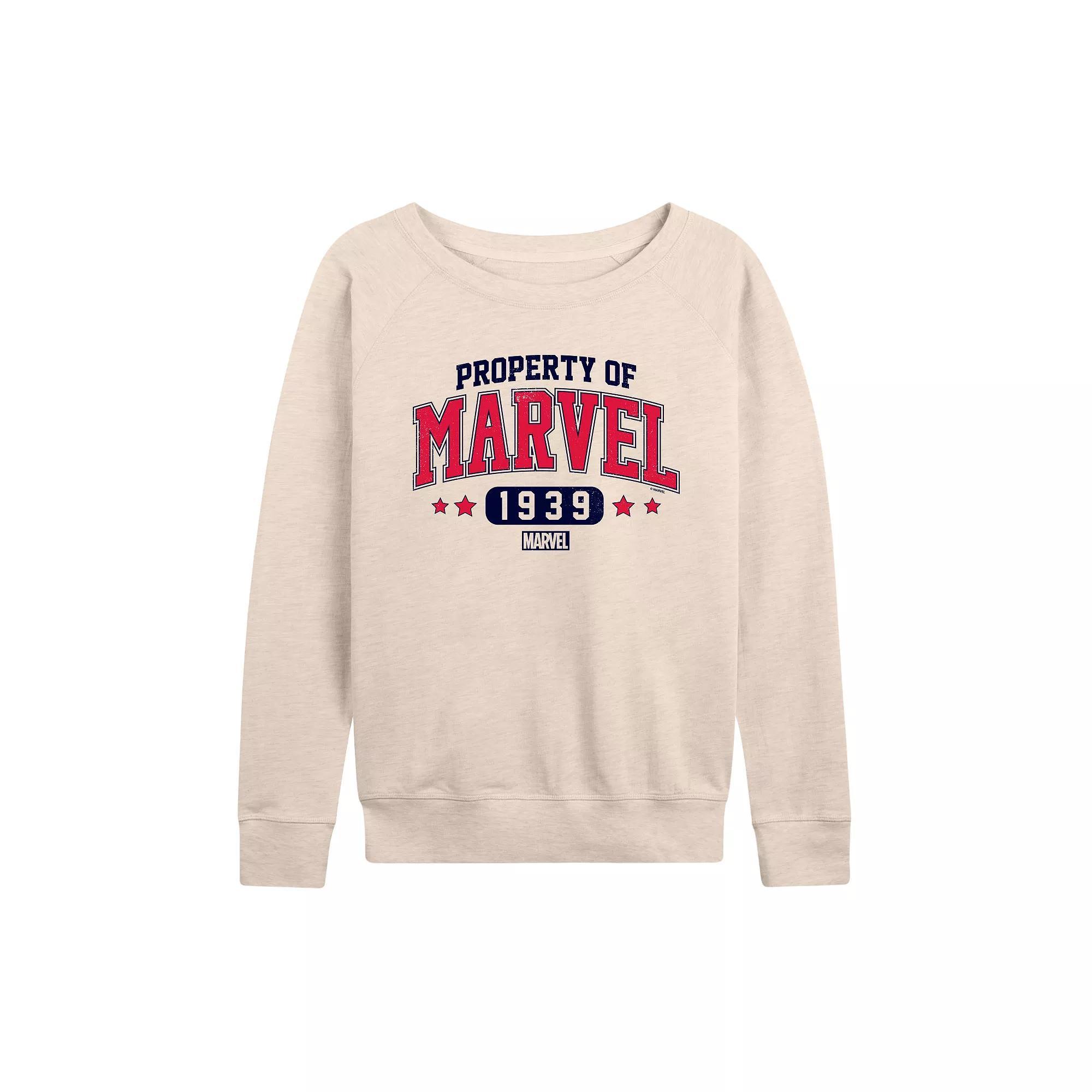 Womens Marvel Property of Marvel French Terry Long Sleeve Tee Product Image
