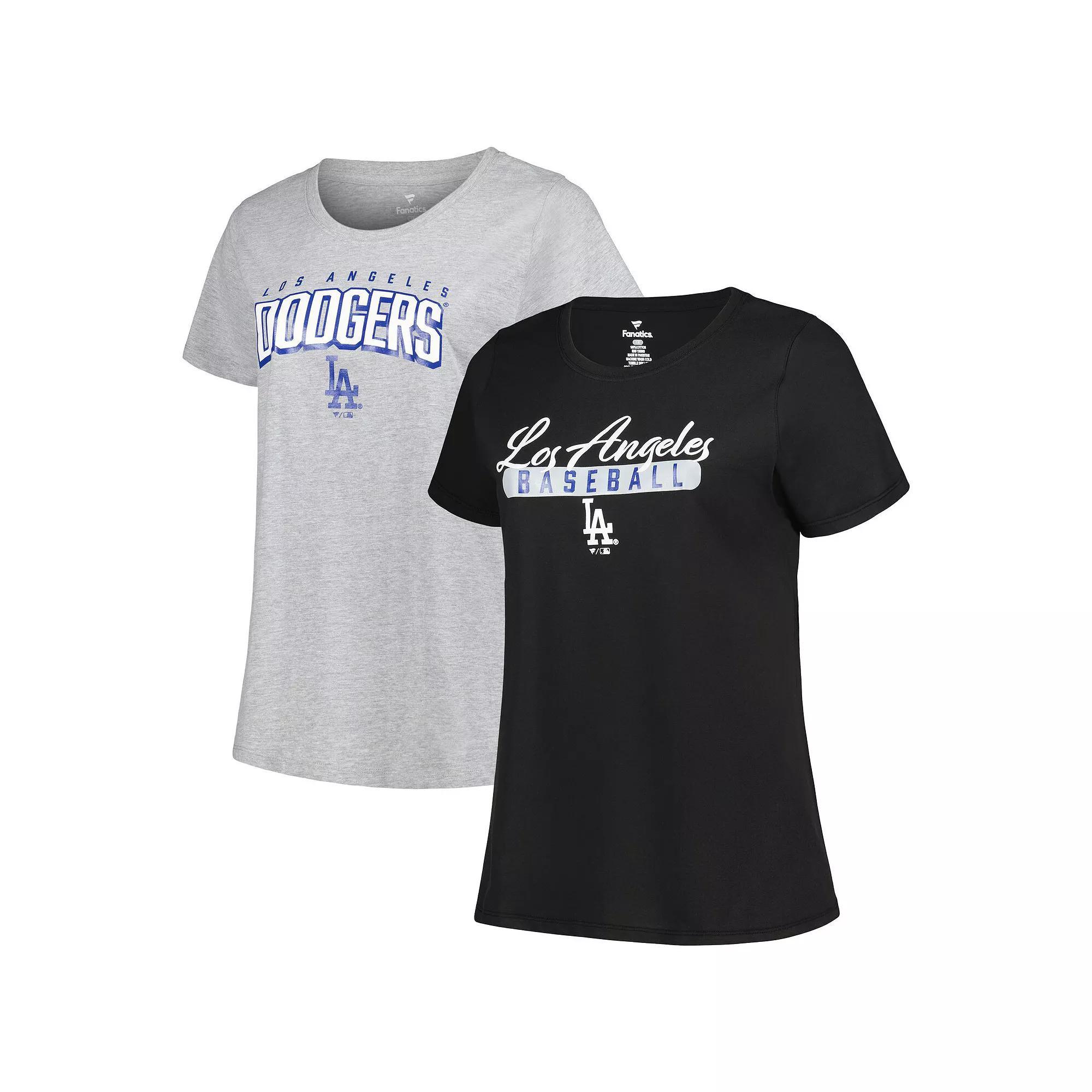 Women's Profile Black/Heather Gray Los Angeles Dodgers Plus Size T-Shirt Combo Pack, Size: 1XL Product Image