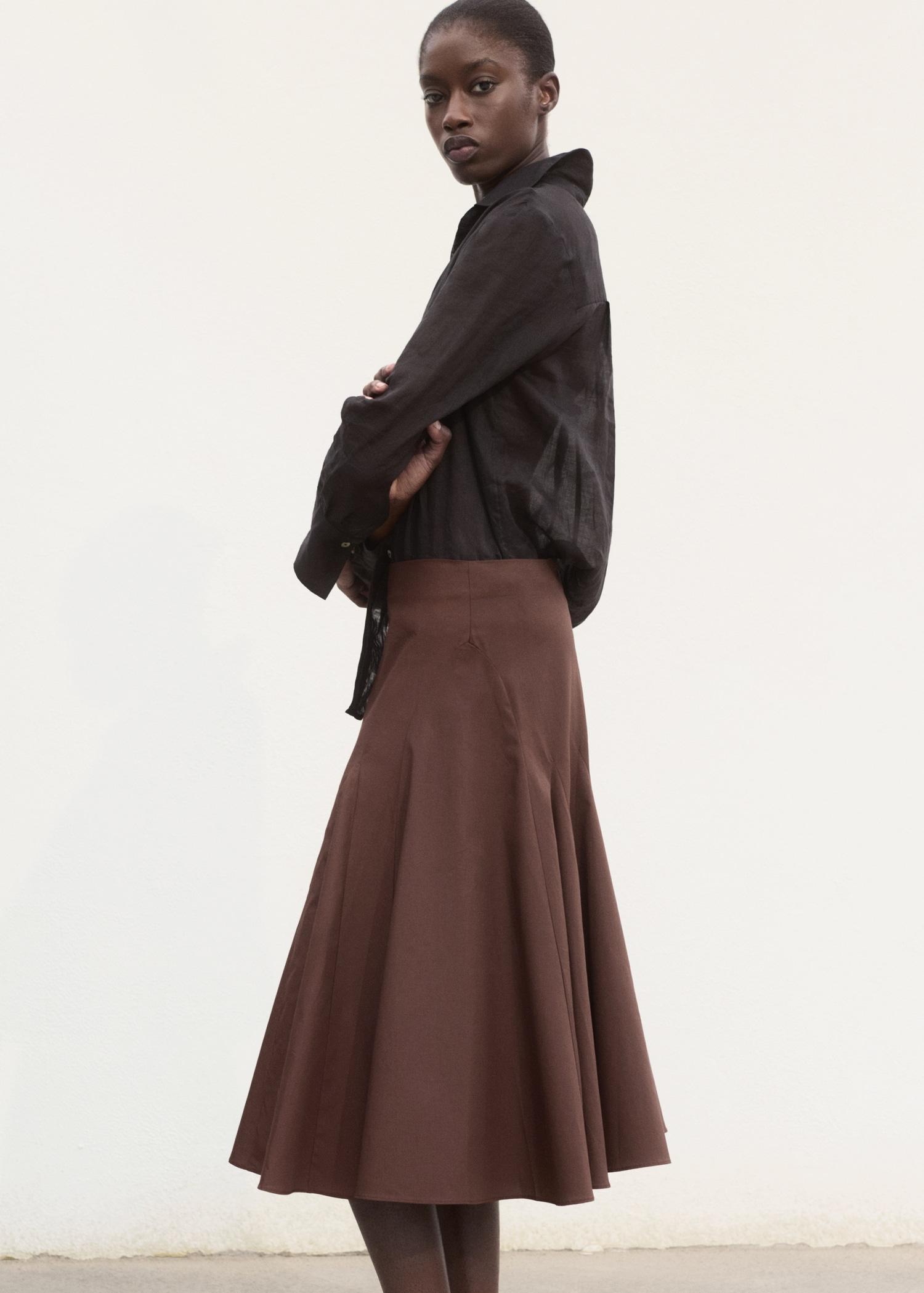 Pleated midi-skirt - Women | MANGO USA Product Image