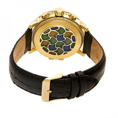 Heritor Automatic Aura Men's Semi-Skeleton Leather-Band Watch in Gold/white at Nordstrom Product Image