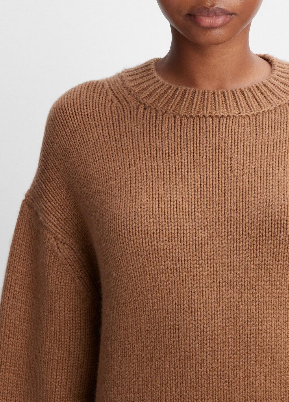 Womens Wool And Cashmere Boyfriend Crew Neck Sweater, Mink, Size XS Vince Product Image
