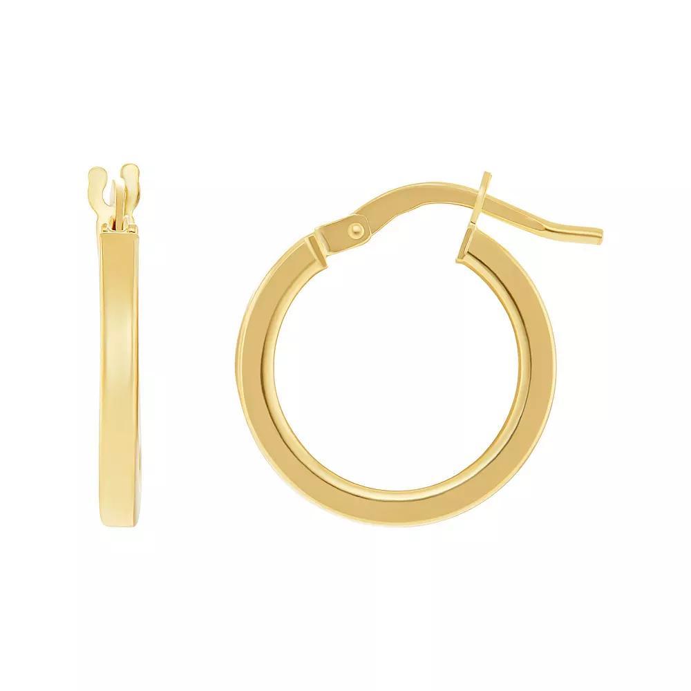 PRIMROSE 14k Gold Flat Polished Hoop Earrings, Women's, 14k Yellow Gold Product Image