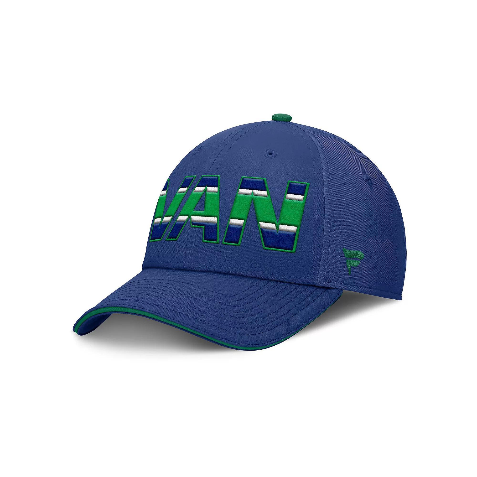 Men's Fanatics Blue/Green Vancouver Canucks Authentic Pro Rink Team Code Flex Hat, Size: Medium/Large, Cnk Blue Product Image