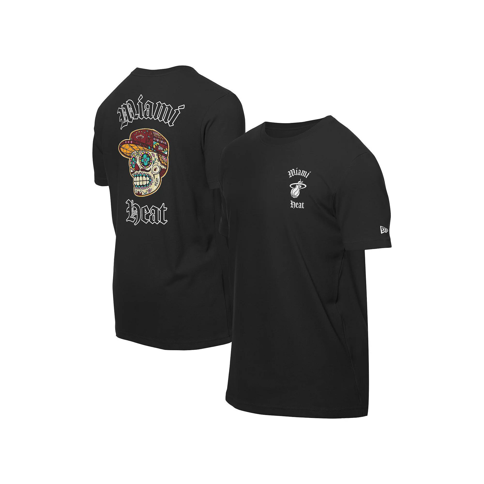 Men's New Era Black Miami Heat Sugar Skulls T-Shirt, Size: 2XL Product Image