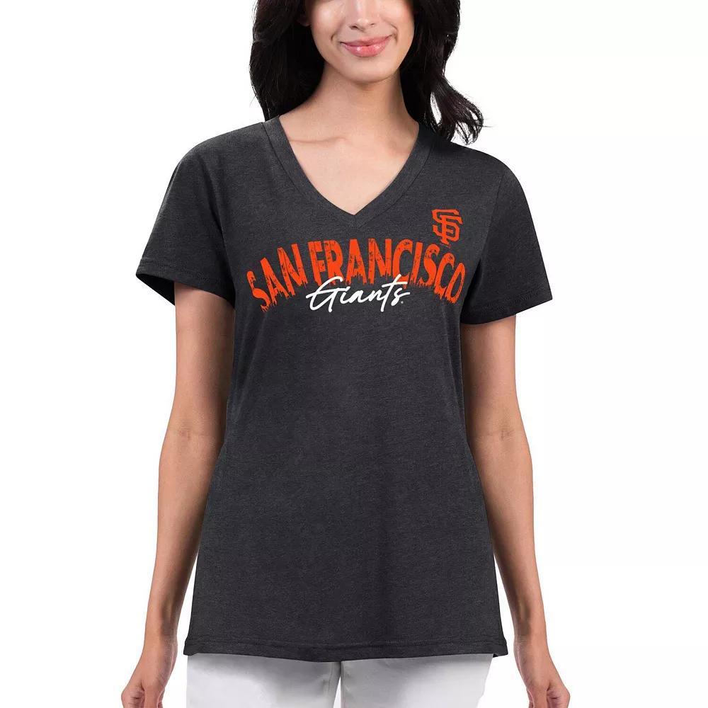 Women's G-III 4Her by Carl Banks Black San Francisco Giants Key Move V-Neck T-Shirt, Size: XS Product Image