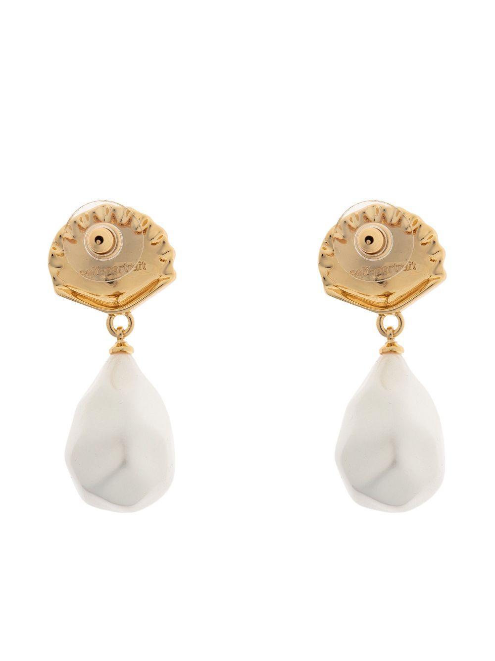 shell-shaped faux pearl-drop earrings Product Image