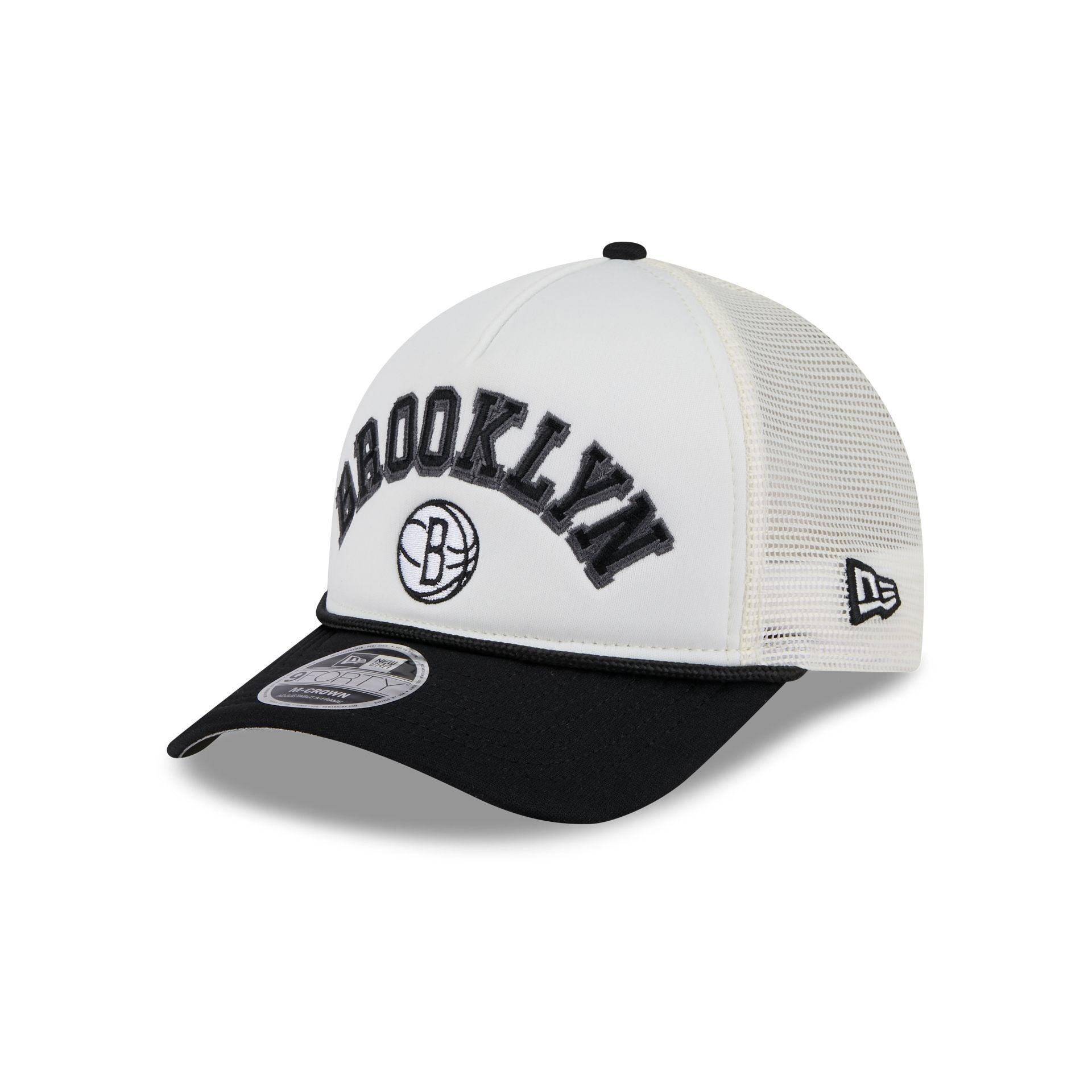 Brooklyn Nets Chrome Arch 9FORTY M-Crown A-Frame Trucker Hat Male Product Image