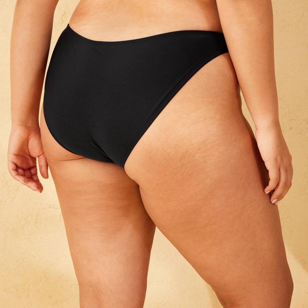 Womens V-Front Low-Rise High Leg Cheeky Bikini Bottom - Wild Fable Black L: Pull-On, Full Lining, Tricot Product Image