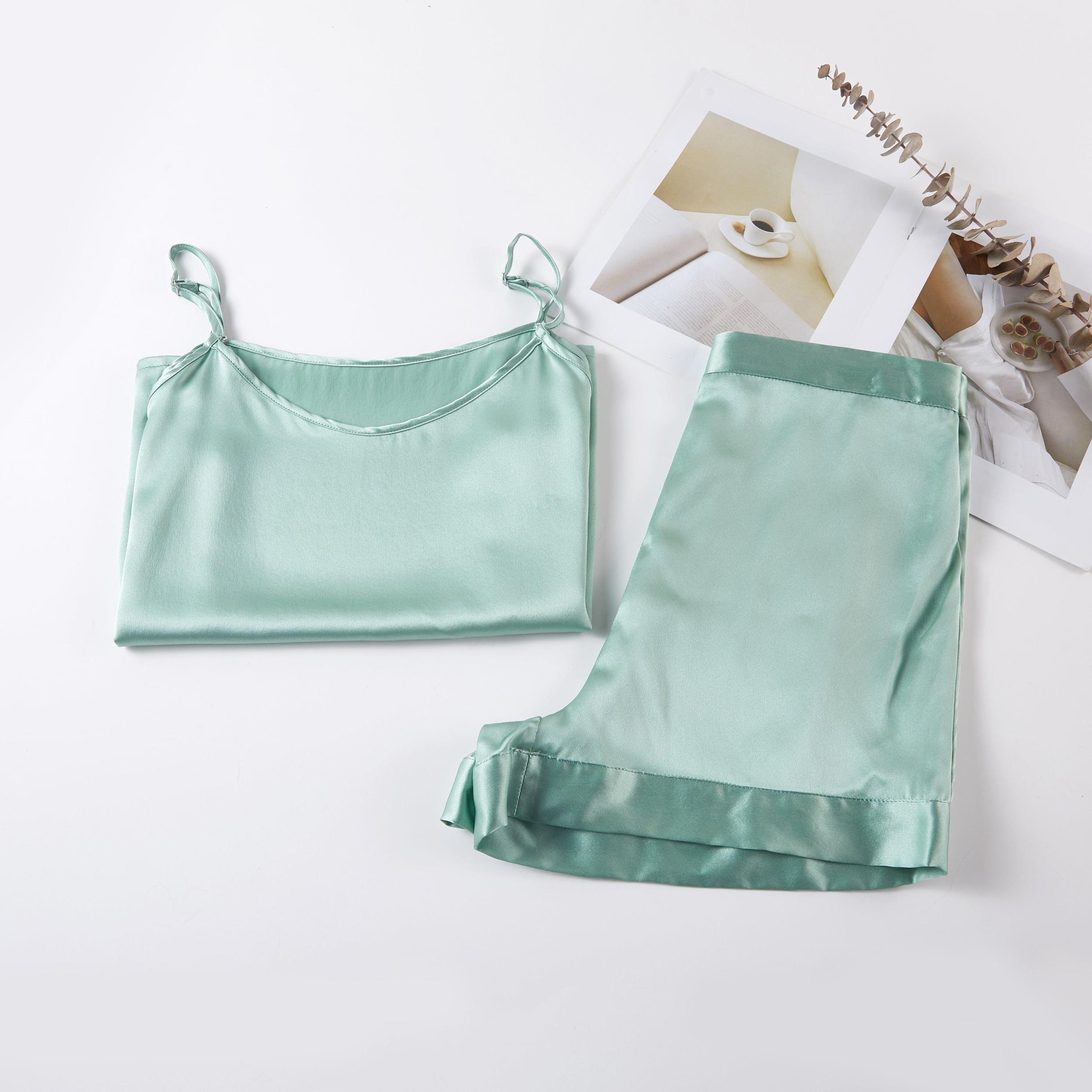 Jade Green Pure Mulberry Silk Camisole with Adjustable Straps | Relaxed Fit | 19 Momme | Soar Collection Product Image