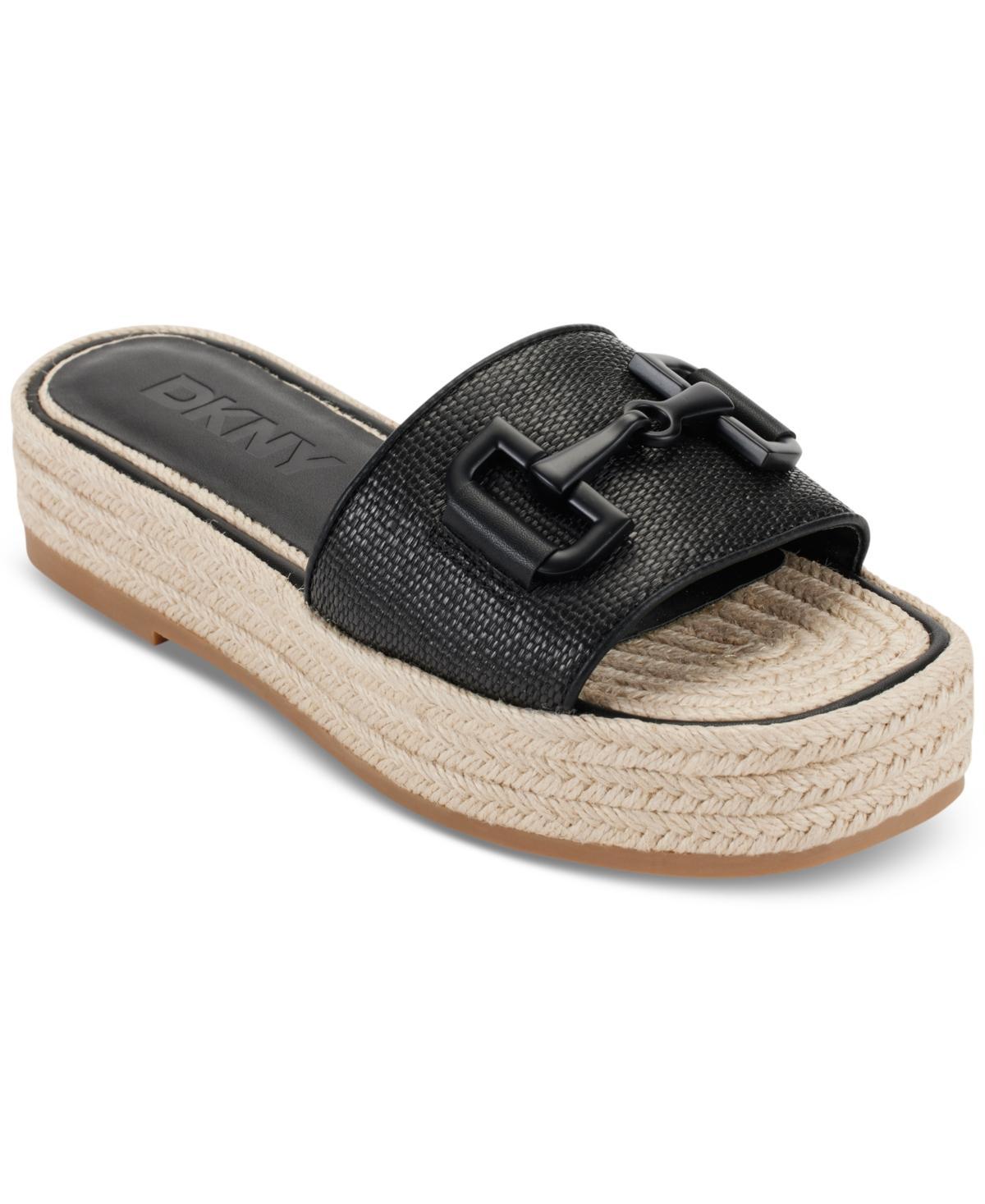 Dkny Womens Fiona Hardware Espadrille Platform Sandals - Brown/ Product Image