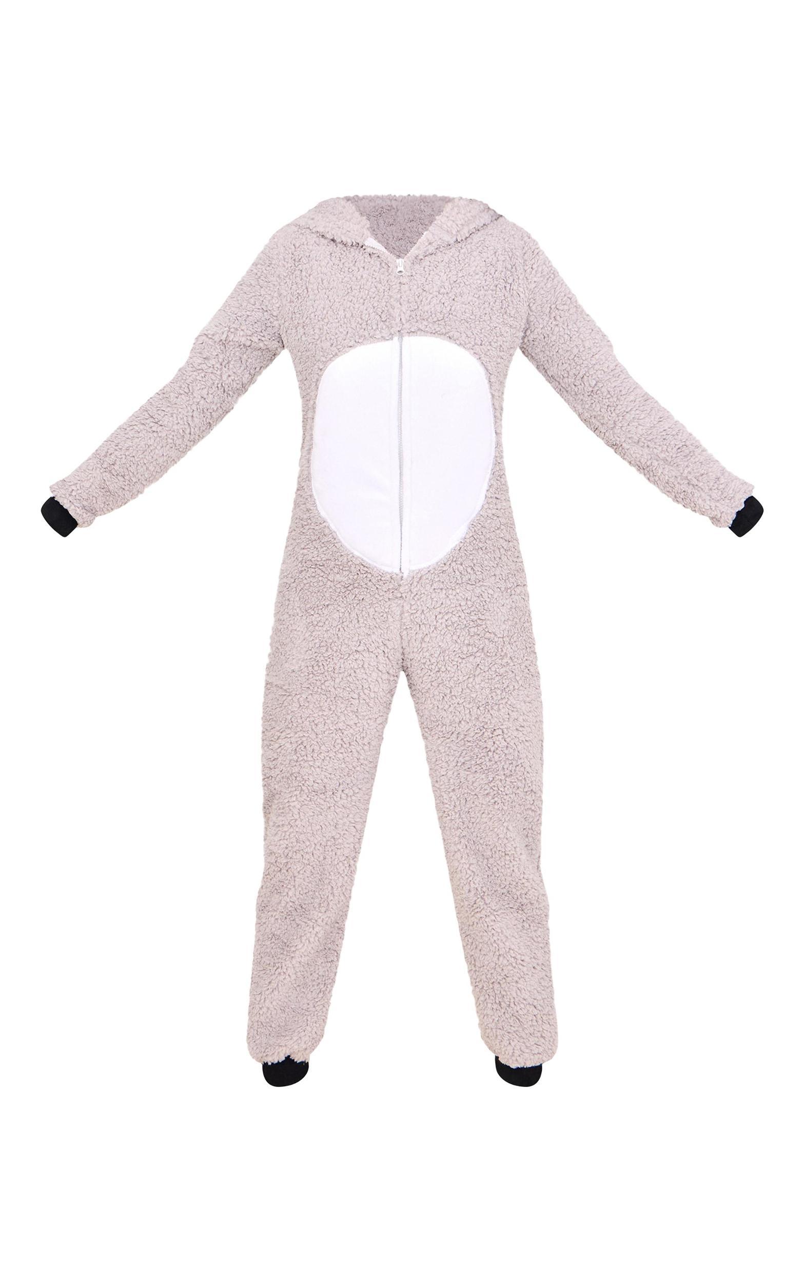 Grey Koala Hood Fleece Onesie Product Image
