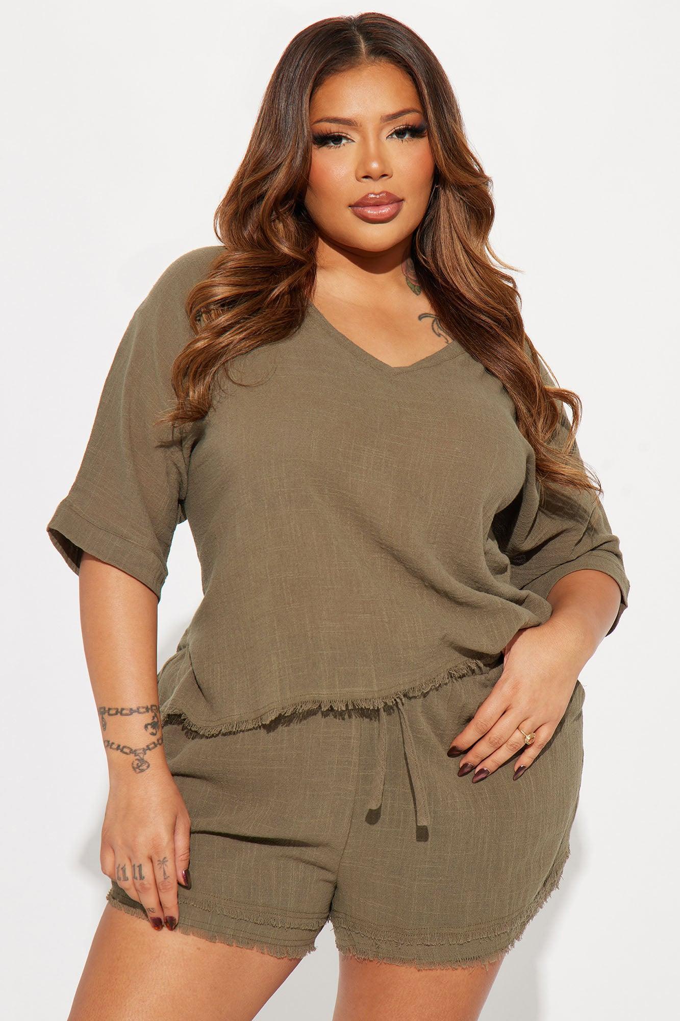 Ashley Short Set - Olive Product Image