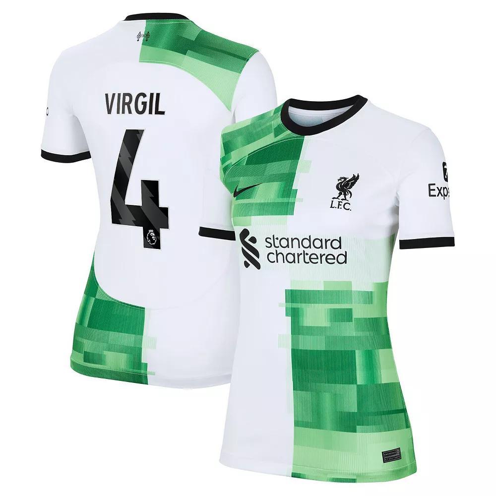 Women's Nike Virgil van Dijk White Liverpool 2023/24 Away Replica Player Jersey, Size: Medium, Lvp White Product Image