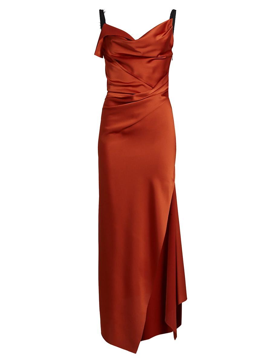 Womens Draped Satin Slip Gown Product Image