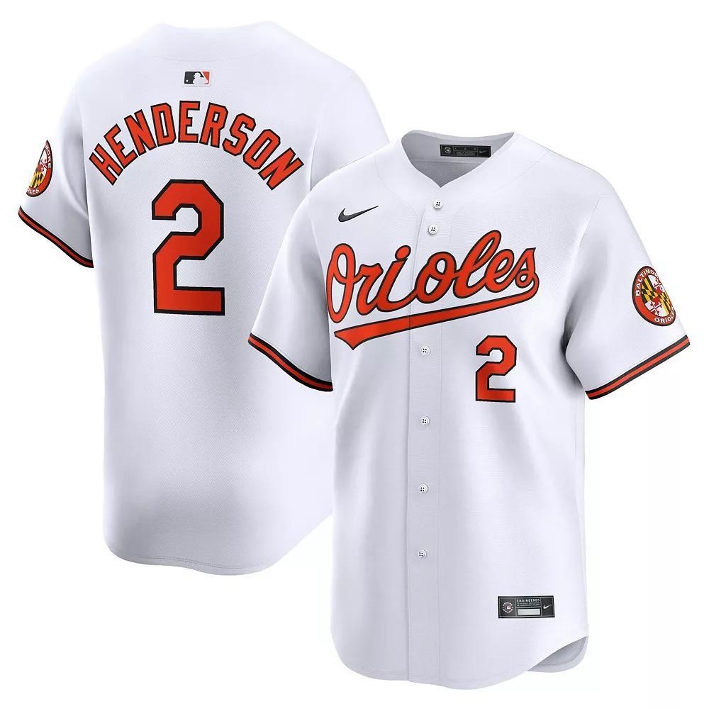 Men's Nike Gunnar Henderson White Baltimore Orioles Home Limited Player Jersey, Size: 2XL Product Image