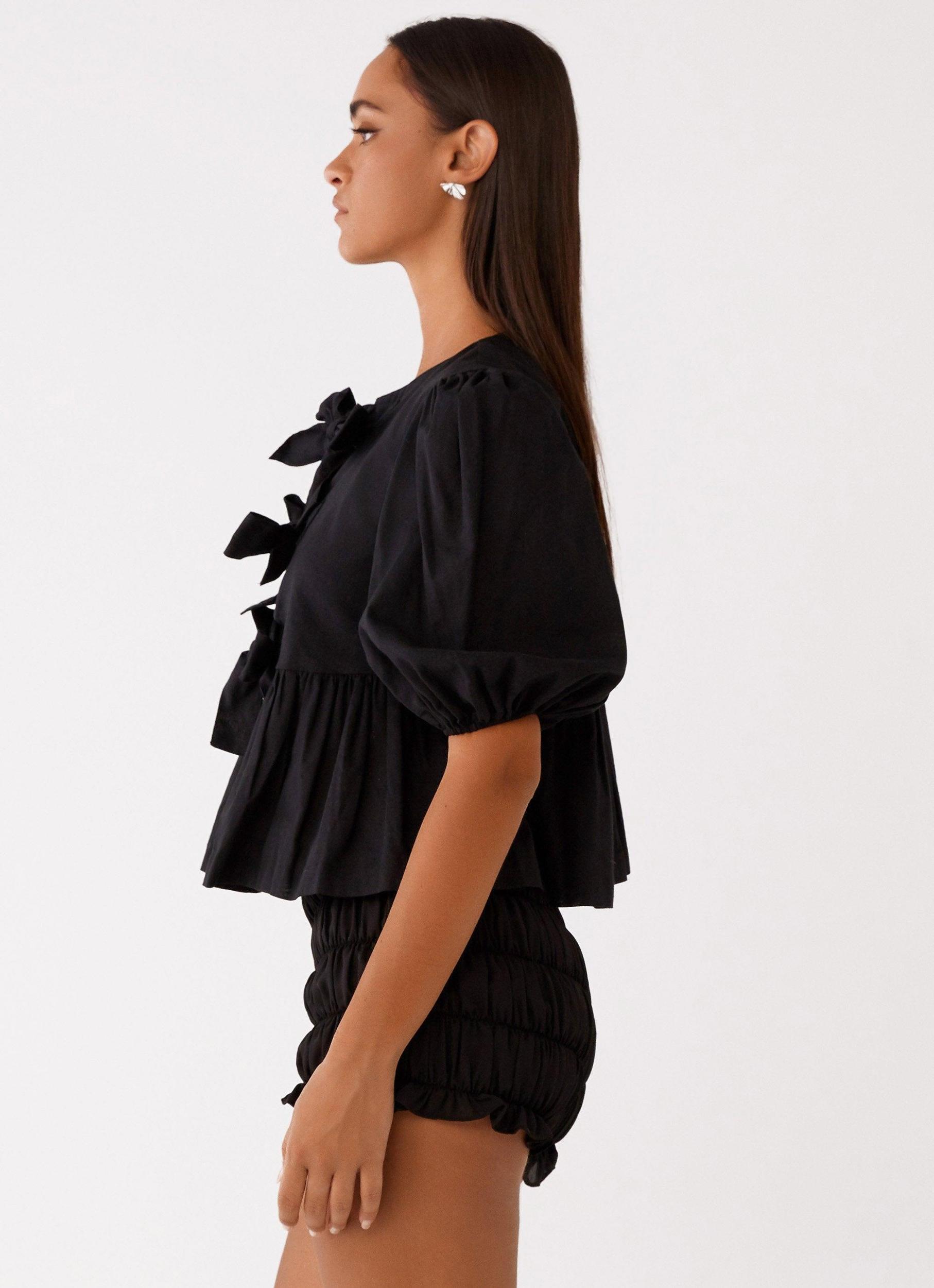 Western Wind Tie Top - Black Product Image